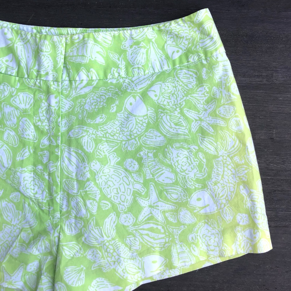 Lilly Pulitzer Neon Green Sea Shore Shorts Size 2 - Picture 2 of 4